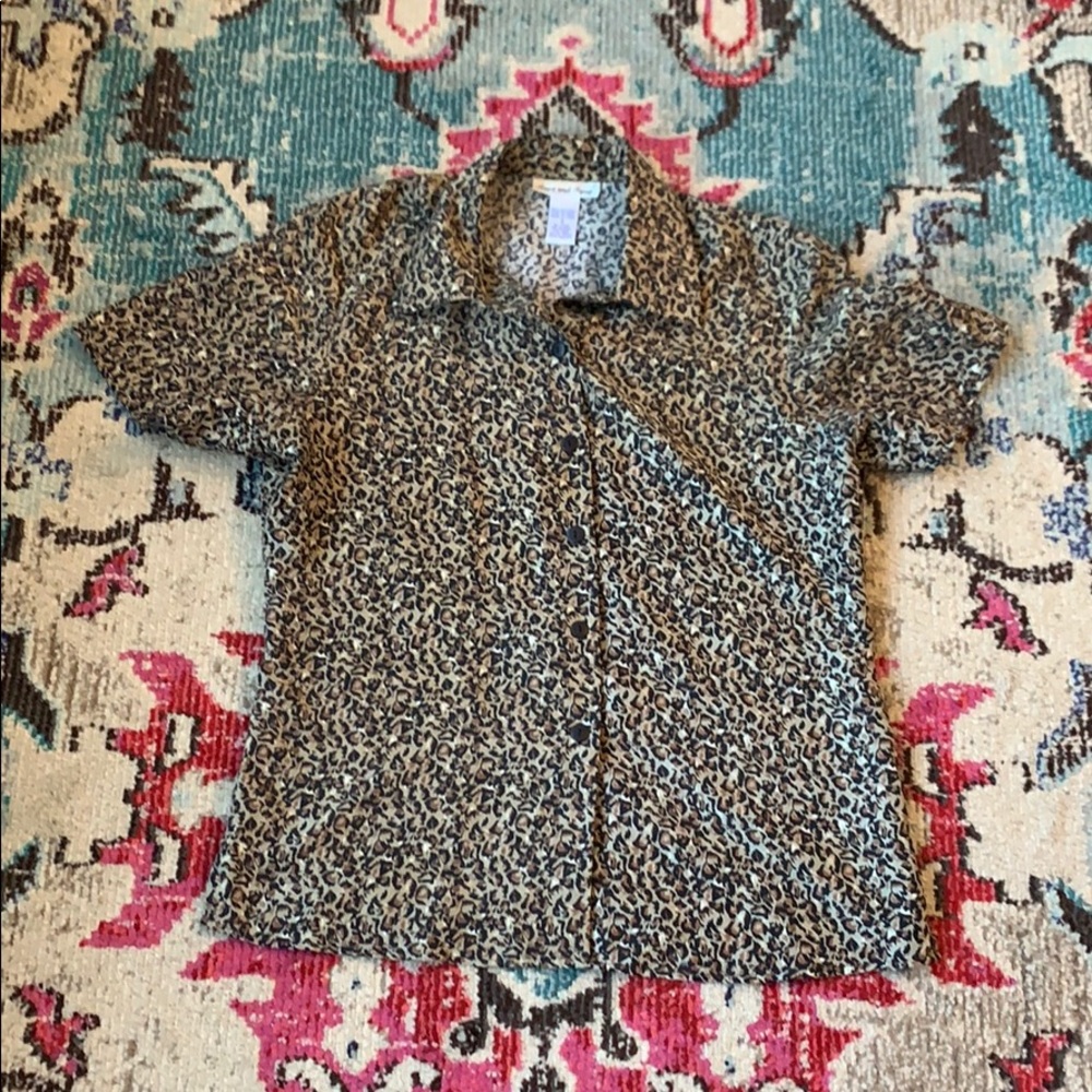 Vintage Leopard Silk Shirt